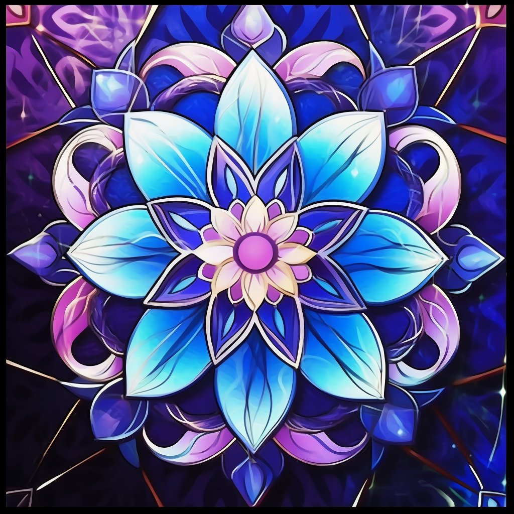 Blue Flower Mandala - Diamond Painting Kit - Artslo.com
