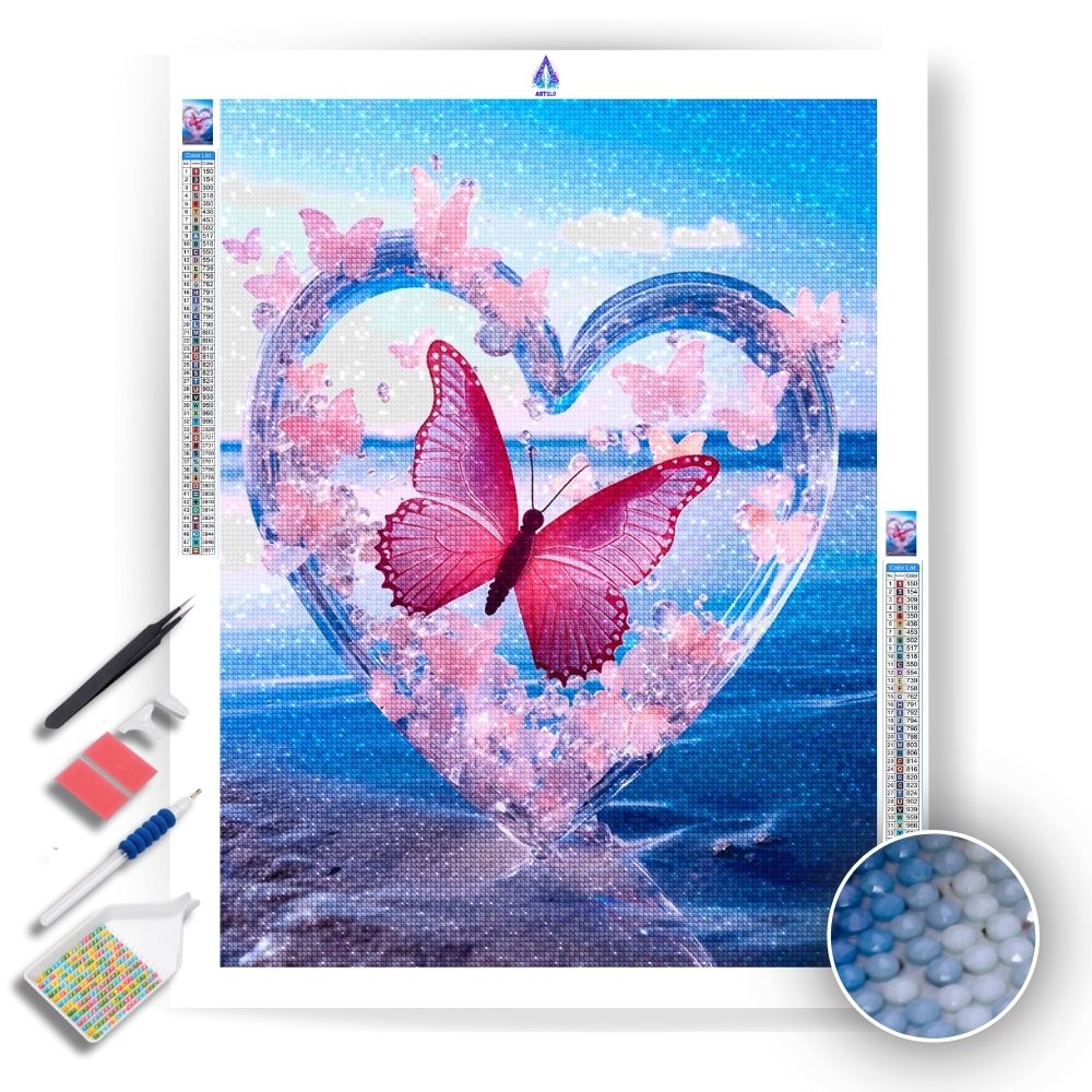 Butterfly Heart - Diamond Painting Kit - Artslo.com
