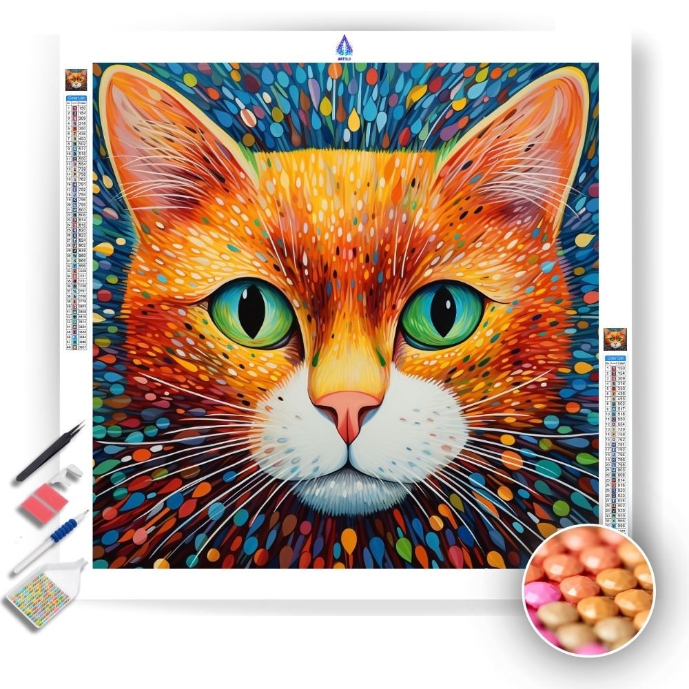 Colorful Cat Diamond - Diamond Painting Kit - Artslo.com