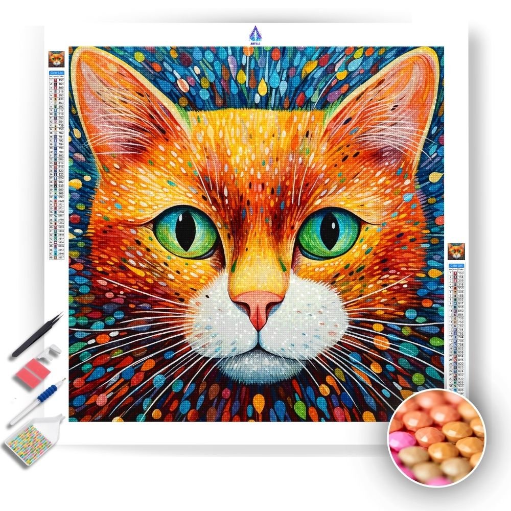 Colorful Cat Diamond - Diamond Painting Kit - Artslo.com