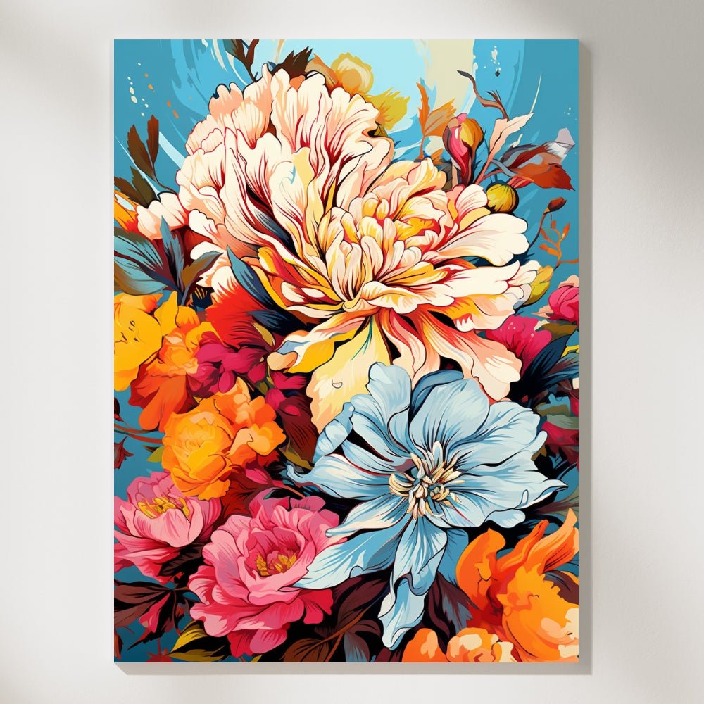 Colorful Flowers - Paint by Numbers - Artslo.com