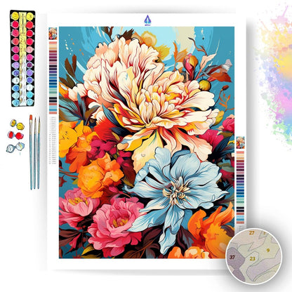 Colorful Flowers - Paint by Numbers - Artslo.com