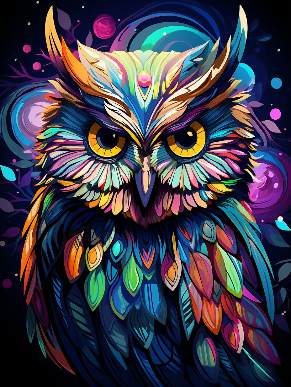 Colorful Owl - Diamond Painting Kit - Artslo.com