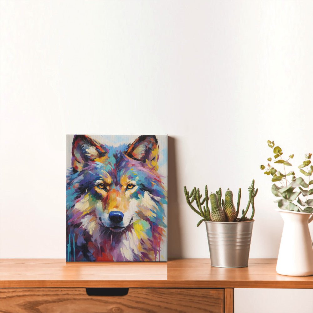 Colorful Wolf - Paint by Numbers - Artslo.com