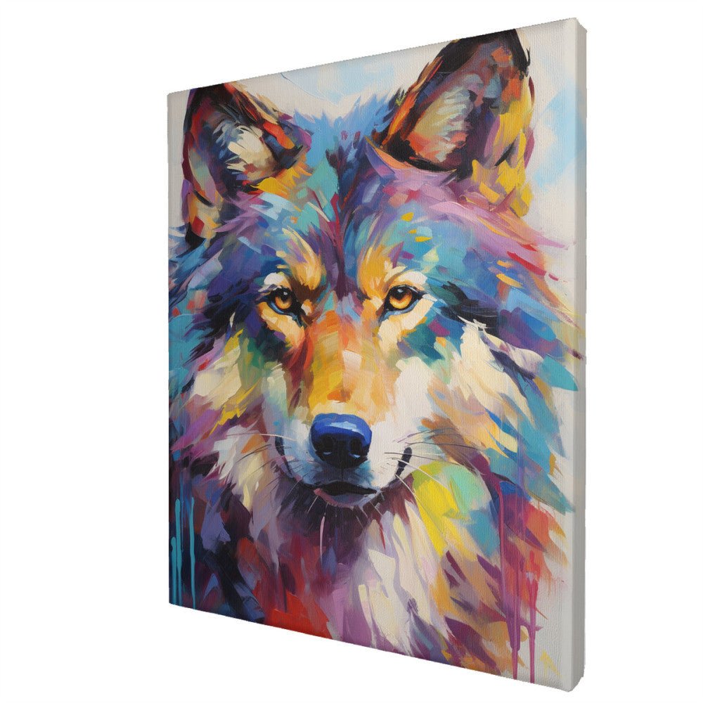 Colorful Wolf - Paint by Numbers - Artslo.com