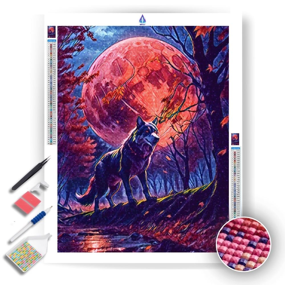 Crimson Moon - Diamond Painting Kit - Artslo.com