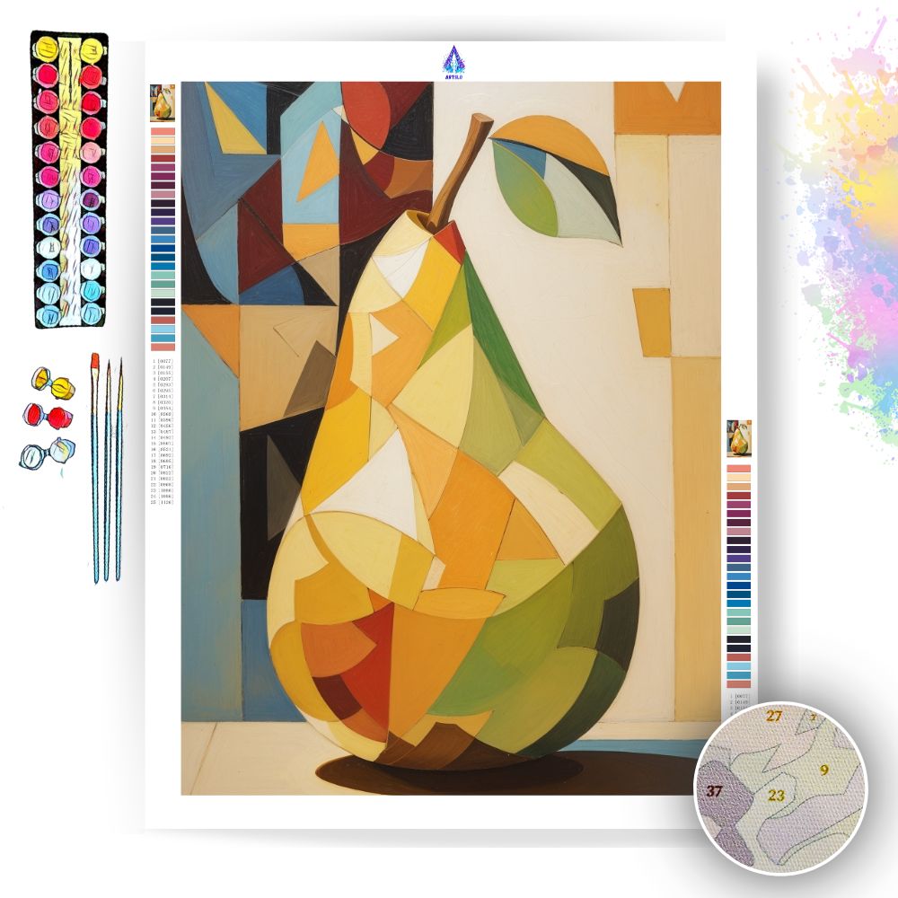 Cubist Pear - Paint by Numbers - Artslo.com