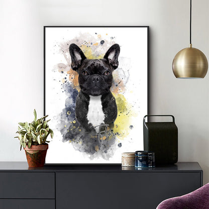 Custom Pet Portraits - Dog Cat Portrait - Framed Printed Wall Art Canvas - Artslo.com