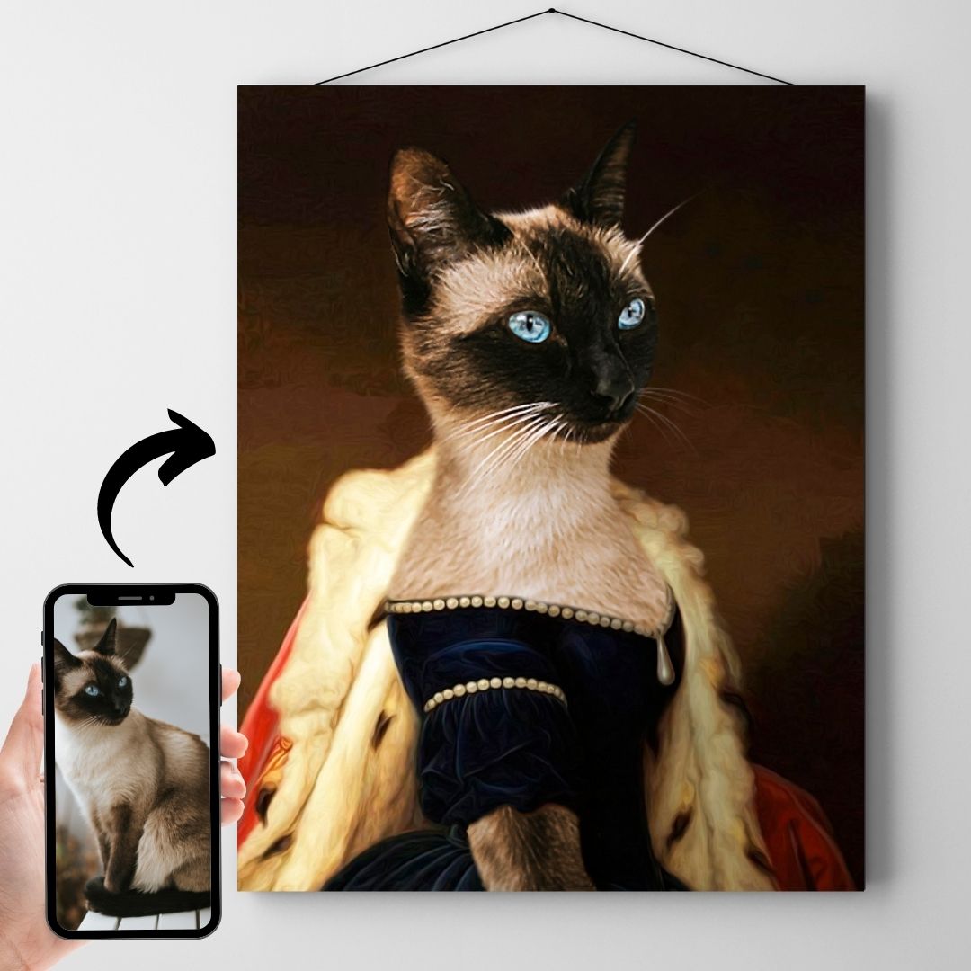 Custom Royal Pet Portrait - Framed Printed Wall Art Canvas - Artslo.com