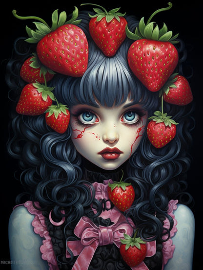 Cybergoth Love and Strawberry - Diamond Painting Kit - Artslo.com