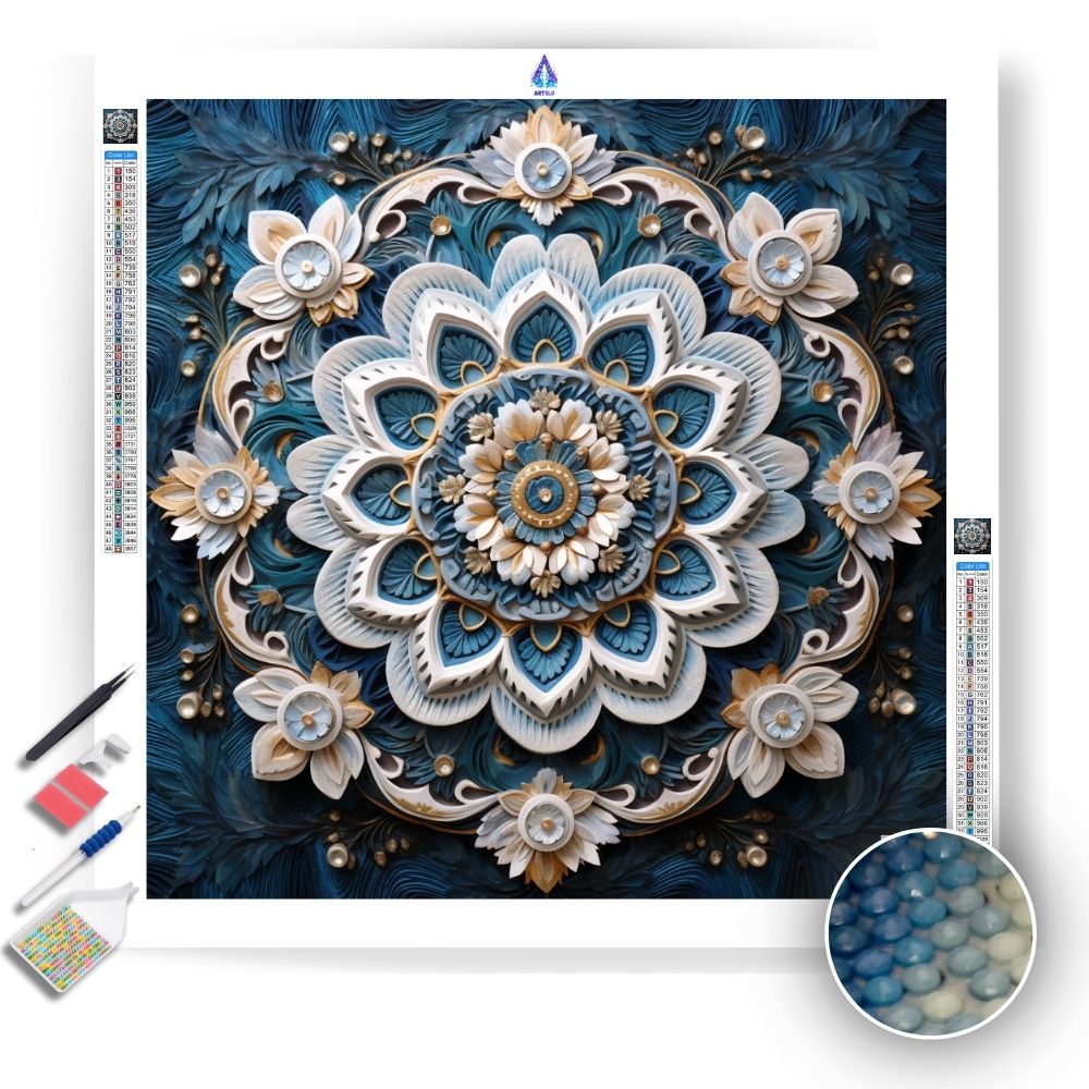 Dark Teal Mandala - Diamond Painting Kit - Artslo.com