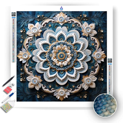 Dark Teal Mandala - Diamond Painting Kit - Artslo.com