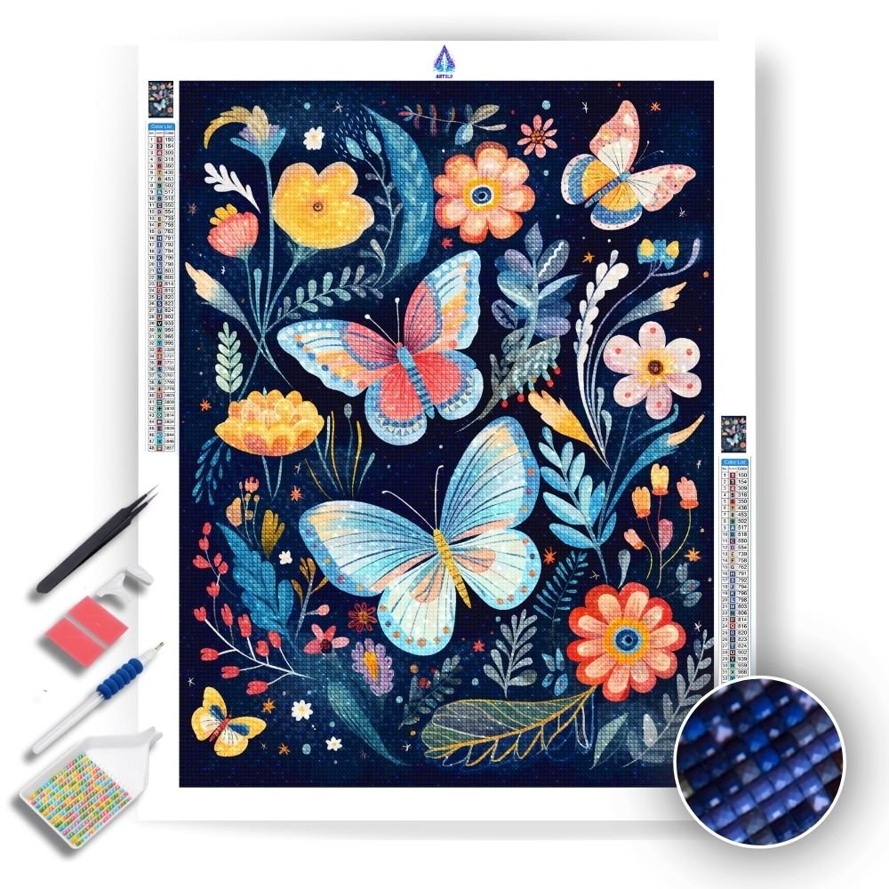 Dream Big Floral and Butterfly - Diamond Painting Kit - Artslo.com
