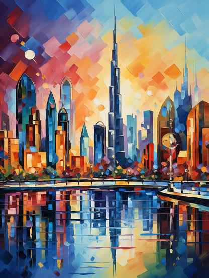 Dubai Burj Khalifa - Paint by Numbers - Artslo.com
