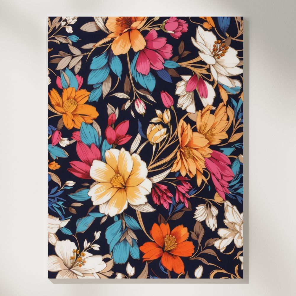 Elegant Floral Silk Scarf - Paint by Numbers - Artslo.com