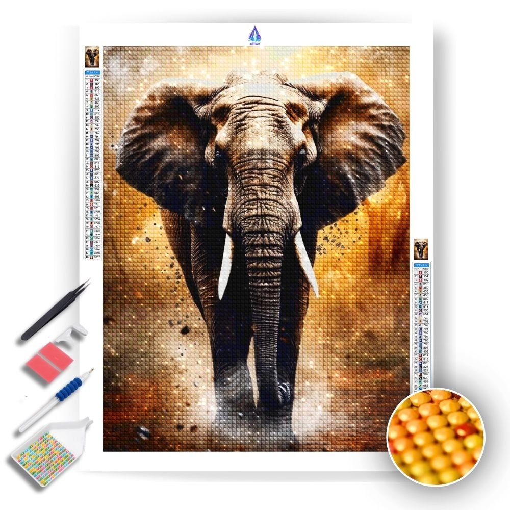 Elephant in the Jungle - Diamond Painting Kit - Artslo.com