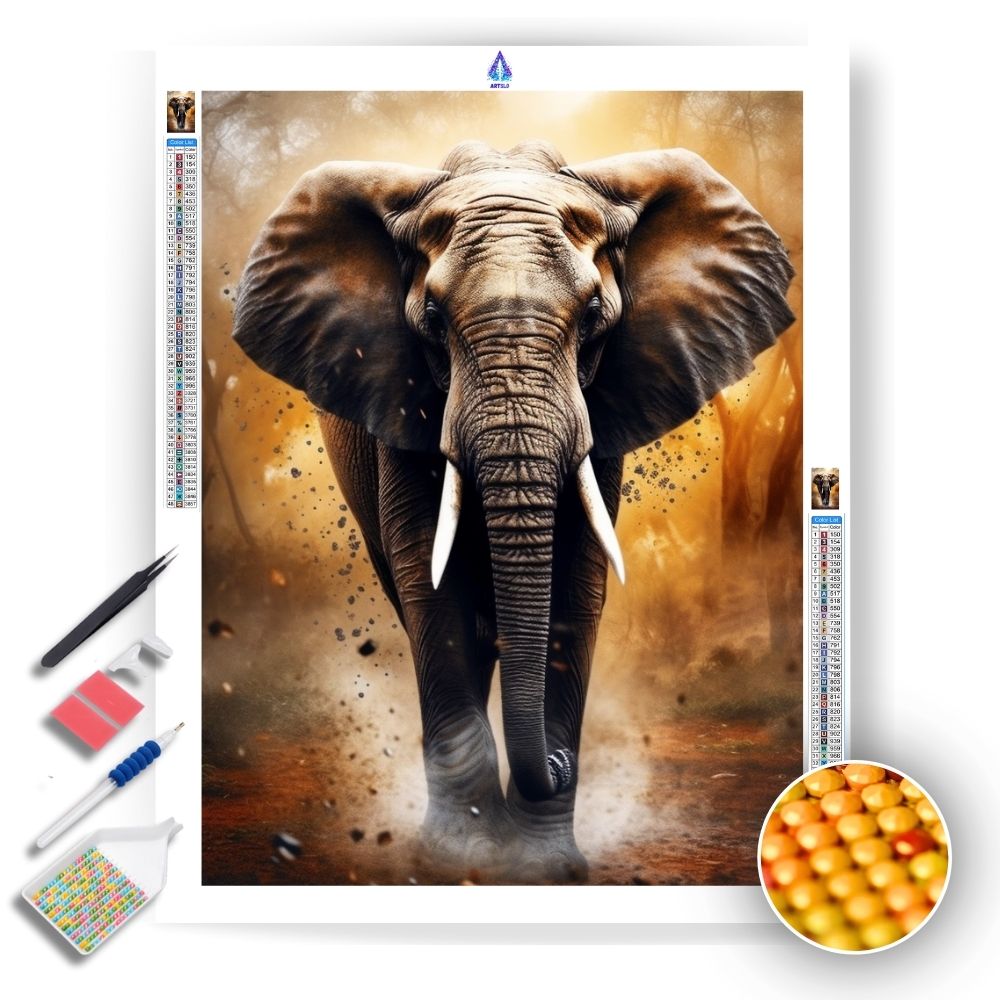 Elephant in the Jungle - Diamond Painting Kit - Artslo.com