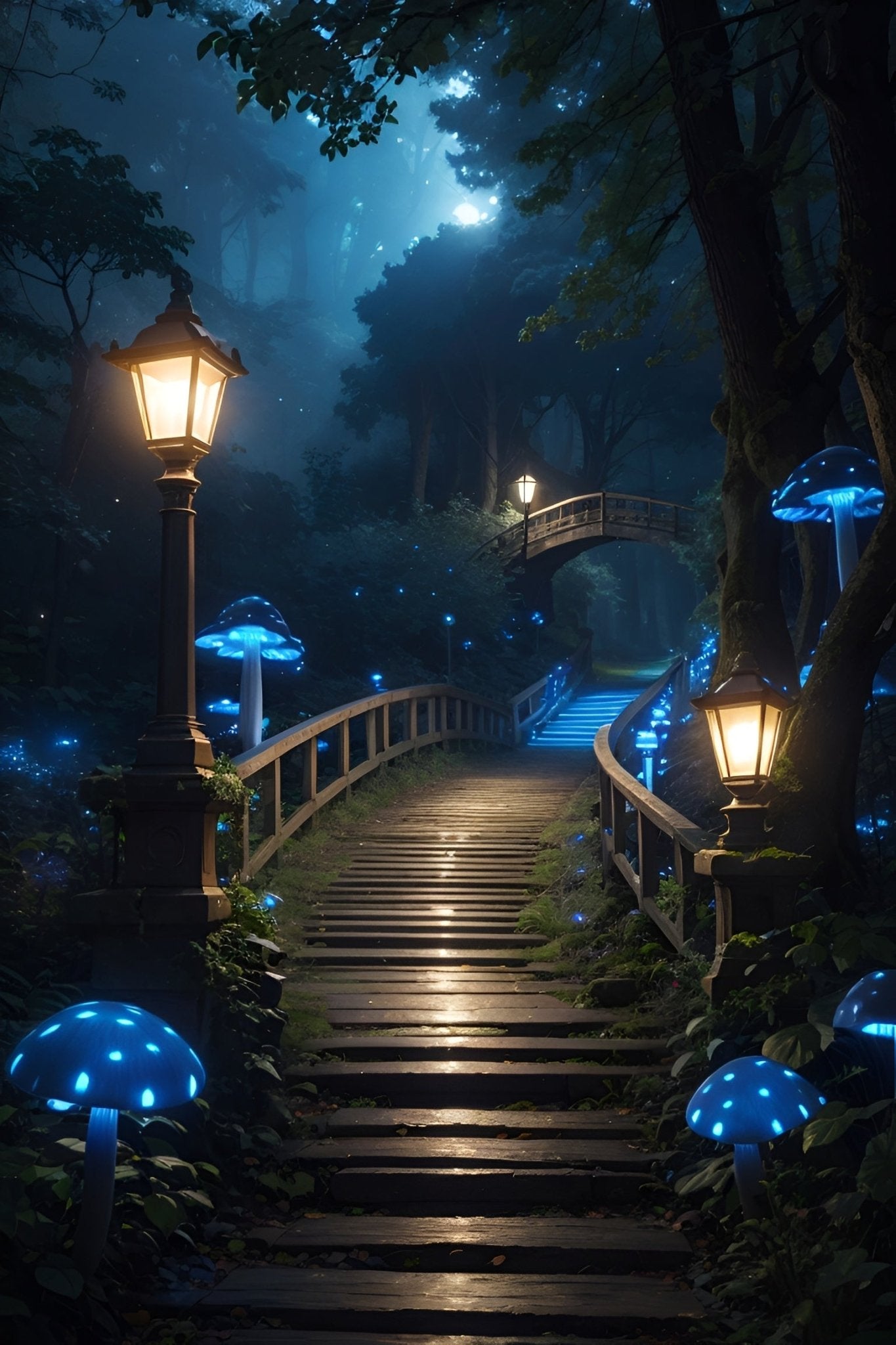 Enchanted Forest Nighttime - Diamond Painting Kit - Artslo.com