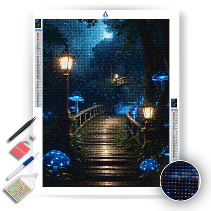 Enchanted Forest Nighttime - Diamond Painting Kit - Artslo.com