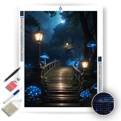 Enchanted Forest Nighttime - Diamond Painting Kit - Artslo.com