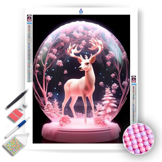 Enchanted Pink Deer- Diamond Painting Kit - Artslo.com