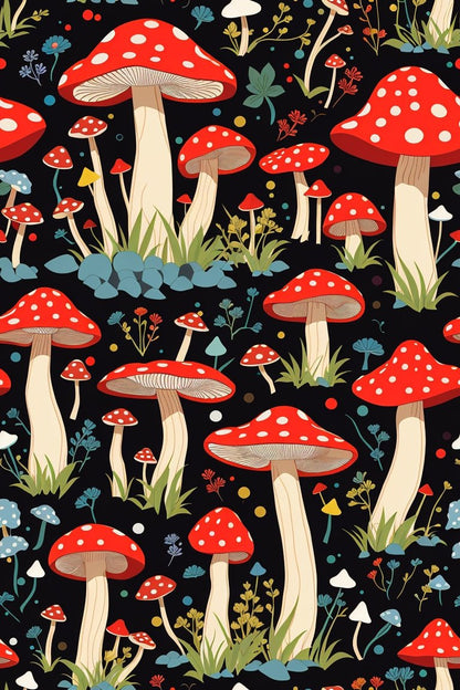 Enchanting Mushroom Meadow - Diamond Painting Kit - Artslo.com
