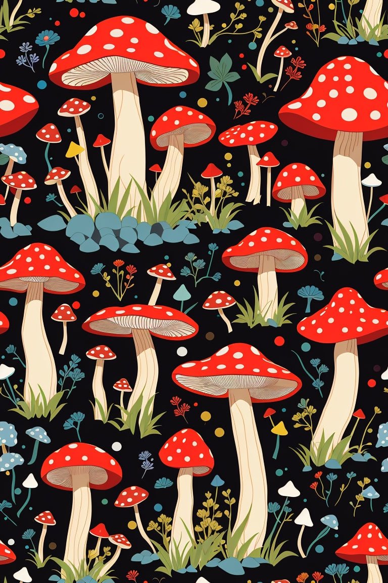 Enchanting Mushroom Meadow - Paint by Numbers - Artslo.com