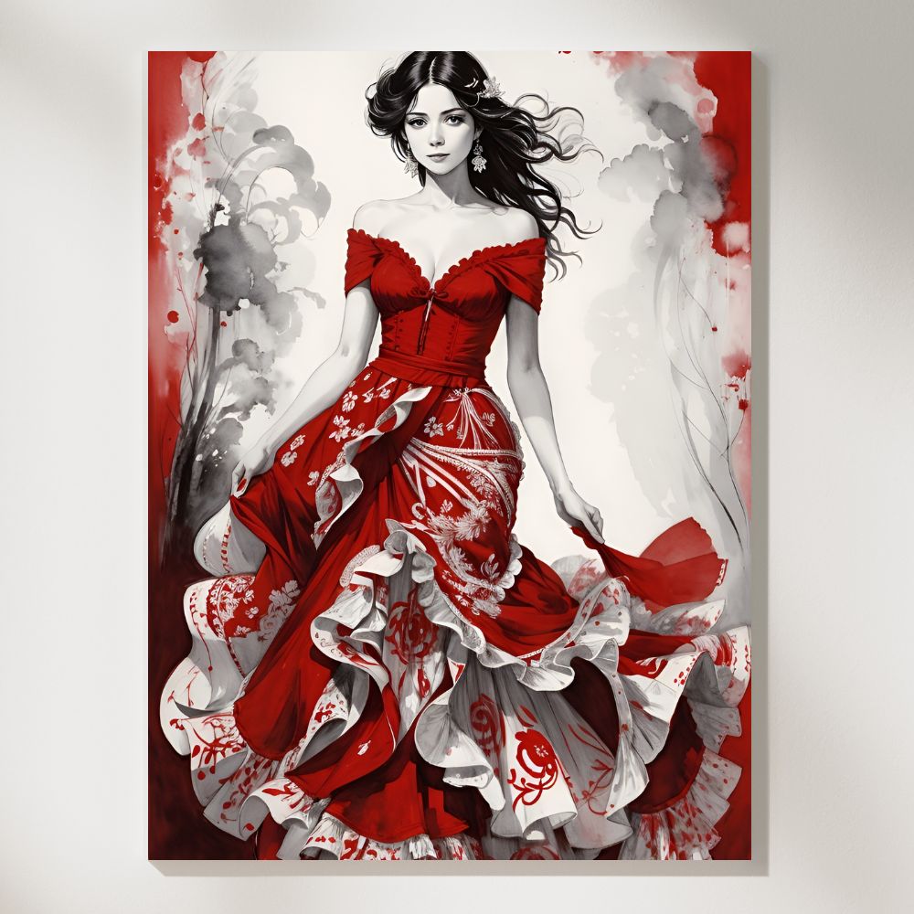 Flamenco Beauty - Paint by Numbers - Artslo.com
