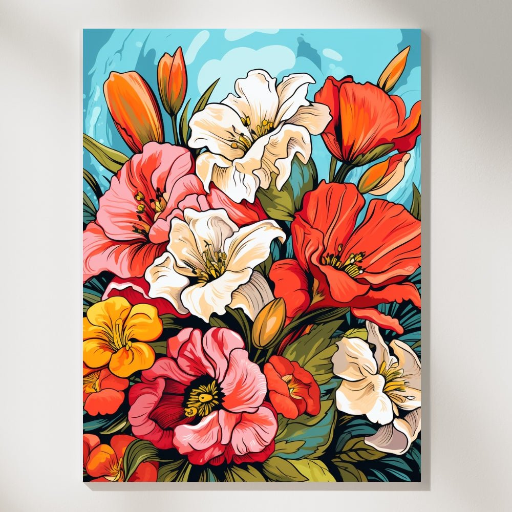 Flowers Spring - Paint by Numbers - Artslo.com
