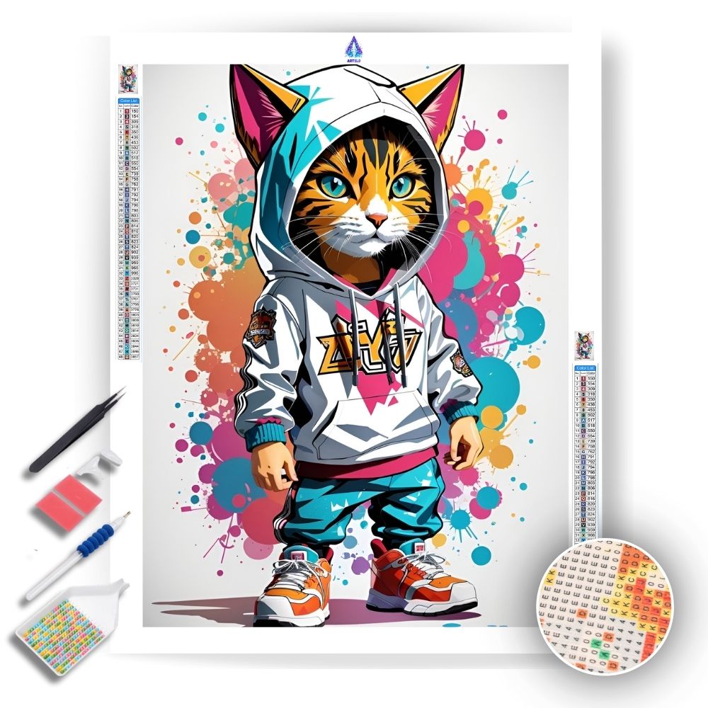 Graffiti Cat Dunk - Diamond Painting Kit - Artslo.com