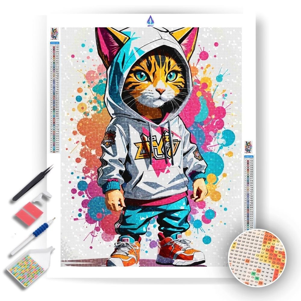 Graffiti Cat Dunk - Diamond Painting Kit - Artslo.com