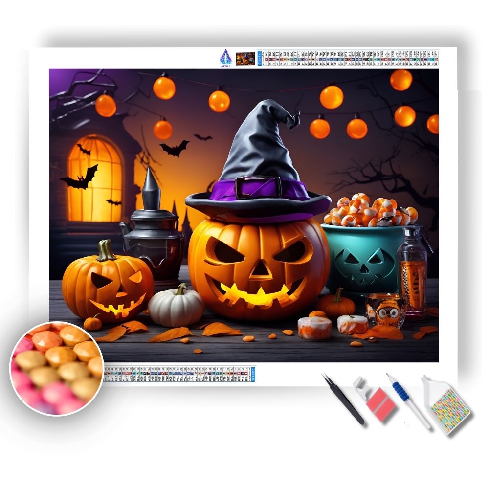 Halloween Party Vector Illustration- Diamond Painting Kit - Artslo.com