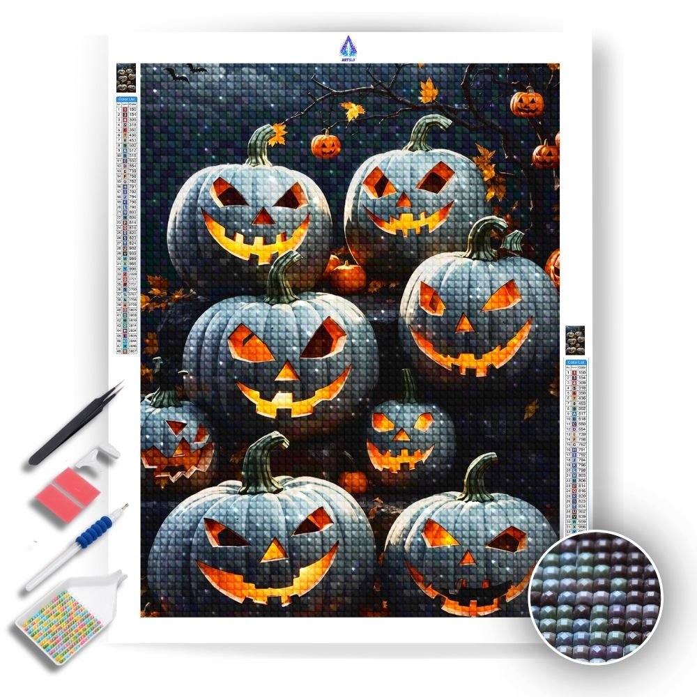 Happy Halloween Pumpkins - Diamond Painting Kit - Artslo.com