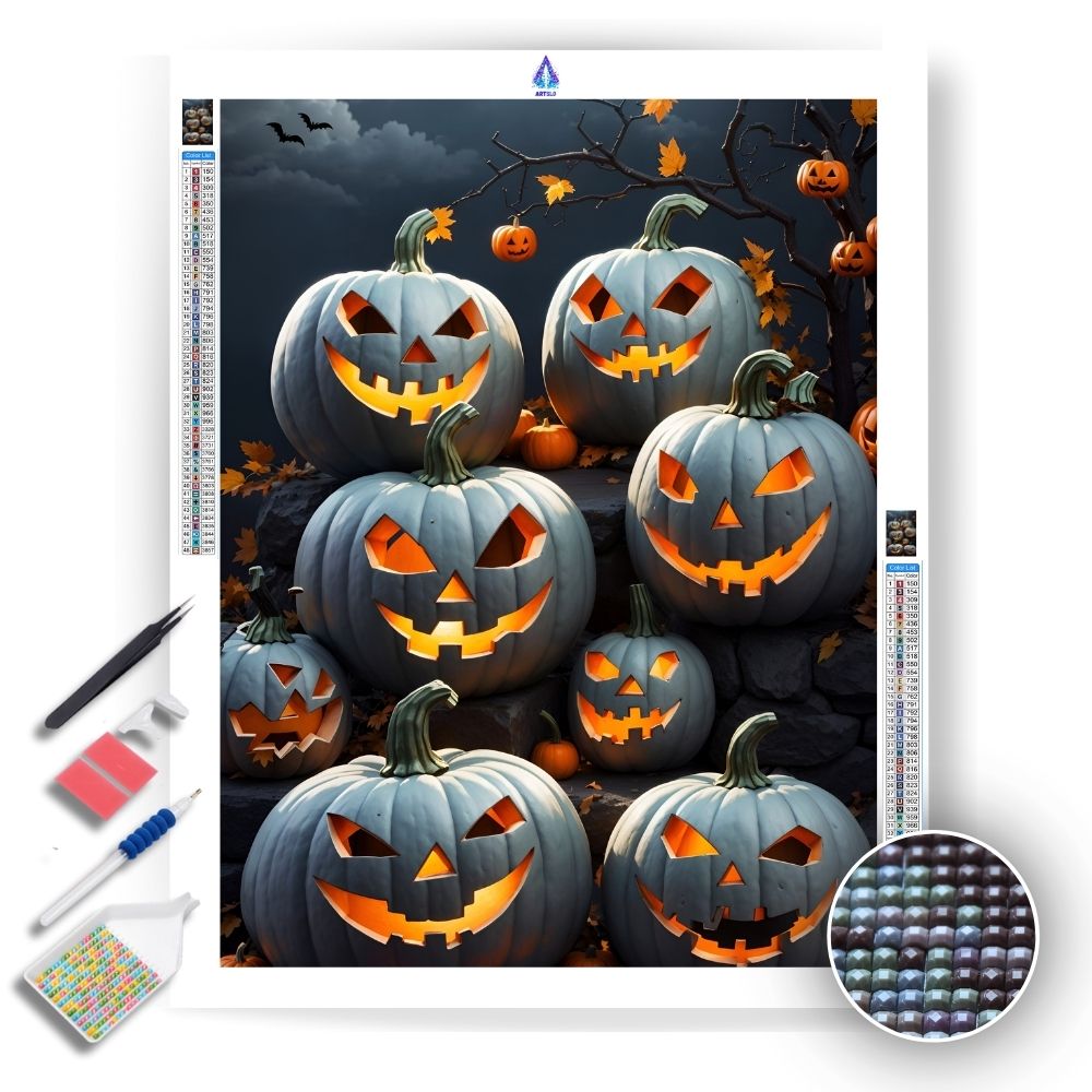 Happy Halloween Pumpkins - Diamond Painting Kit - Artslo.com