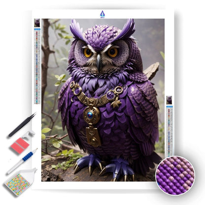Heroic Purple Owl - Diamond Painting Kit - Artslo.com