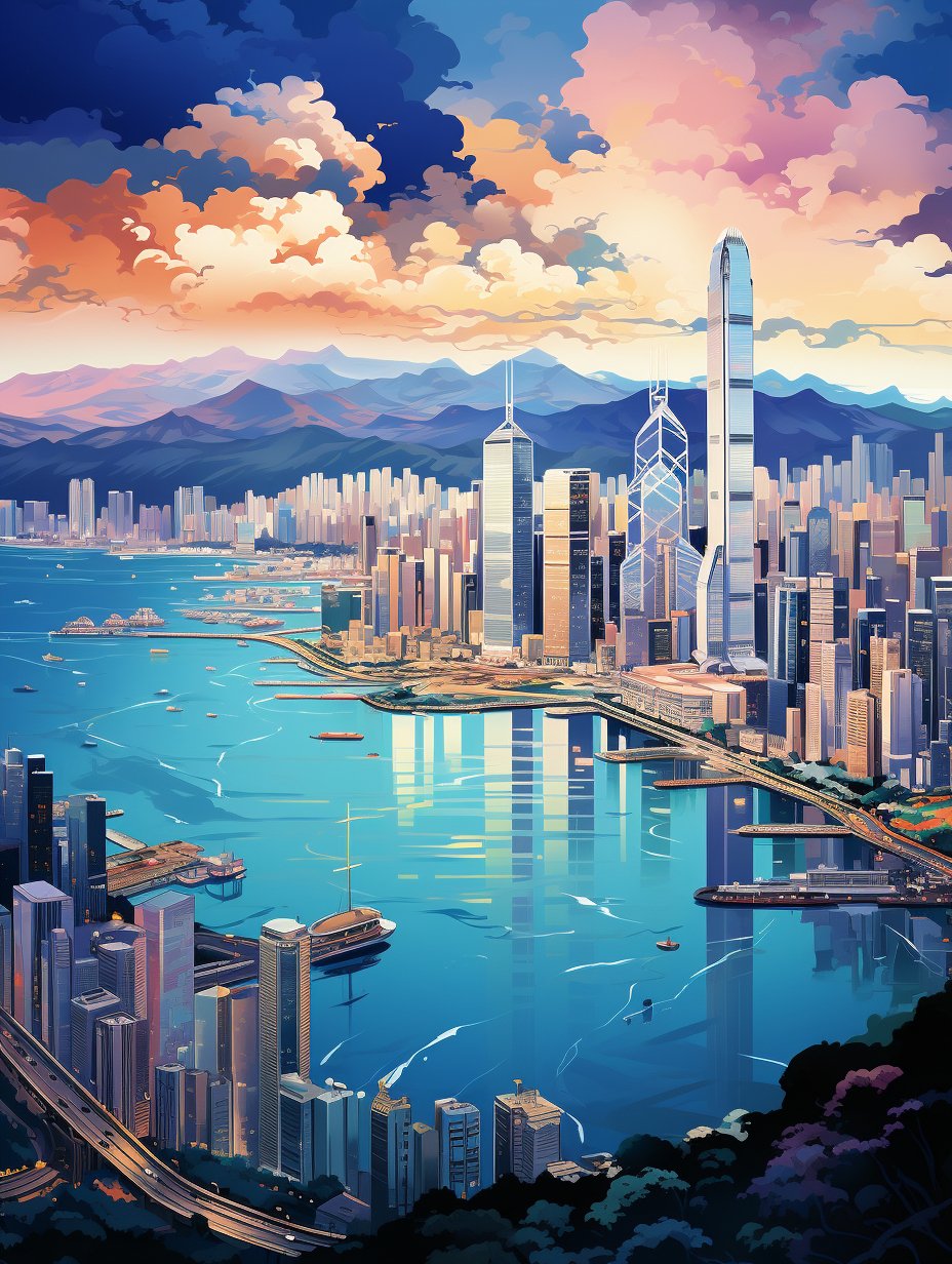 Hong Kong Victoria Harbour - Paint by Numbers - Artslo.com