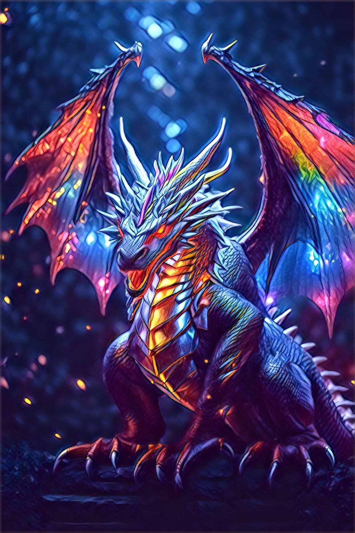 Iridescent Dragon - Diamond Painting Kit - Artslo.com