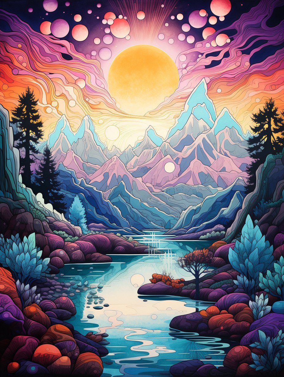 Kaleidoscope Landscape - Paint by Numbers - Artslo.com