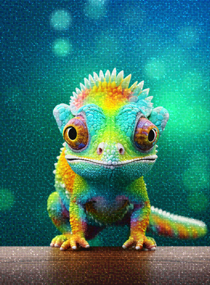 Kawaii Hyper Realistic Chameleon - Diamond Painting Kit - Artslo.com