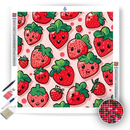 Kawaii Strawberry Pattern - Diamond Painting Kit - Artslo.com