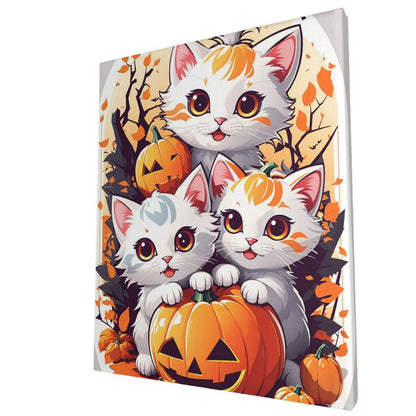 Kittens' Halloween Play - Paint by Numbers - Artslo.com
