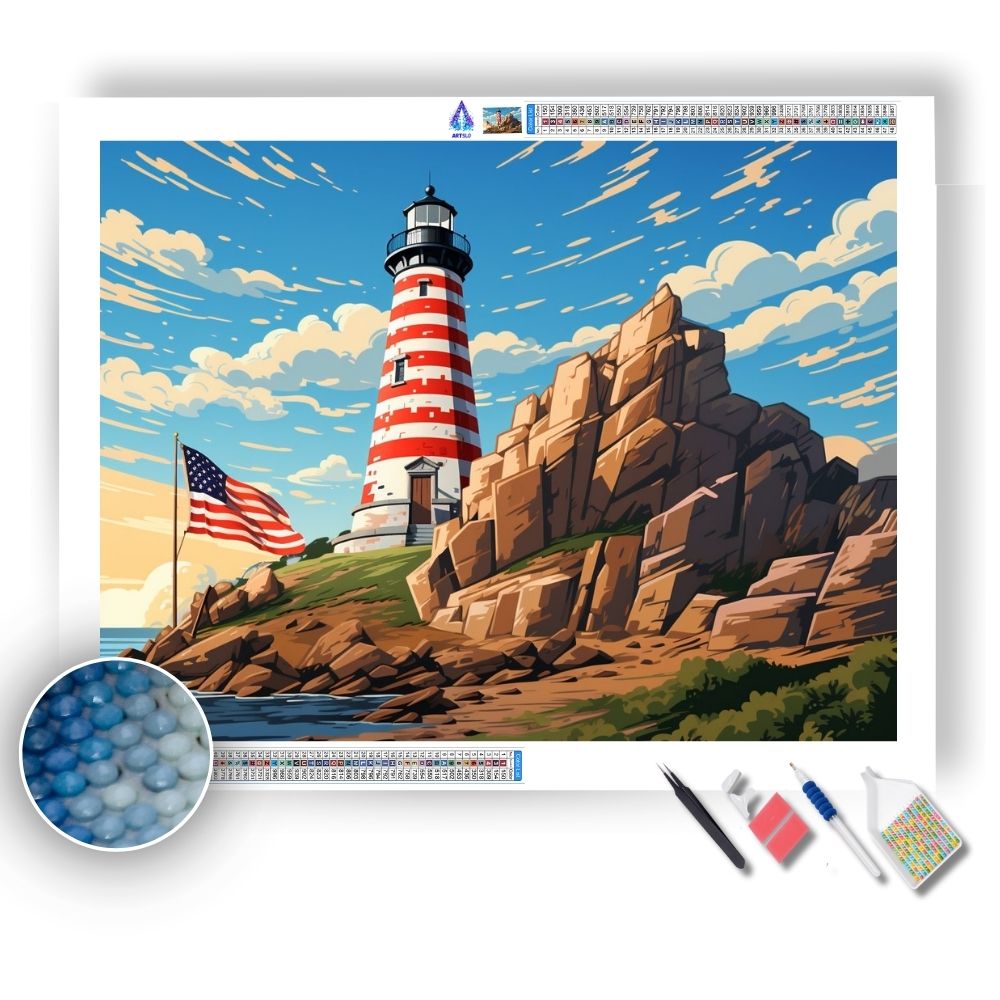 Lighthouse America - Diamond Painting Kit - Artslo.com