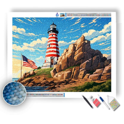 Lighthouse America - Diamond Painting Kit - Artslo.com