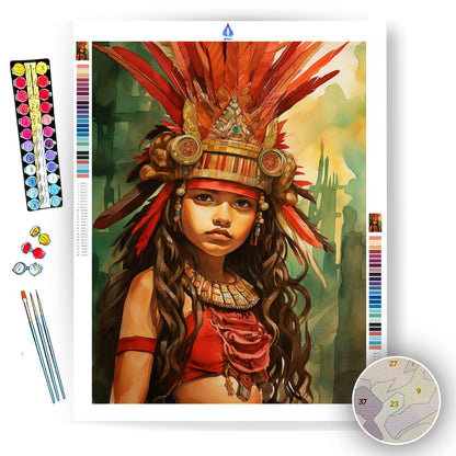 Mayan Princess - Paint by Numbers - Artslo.com