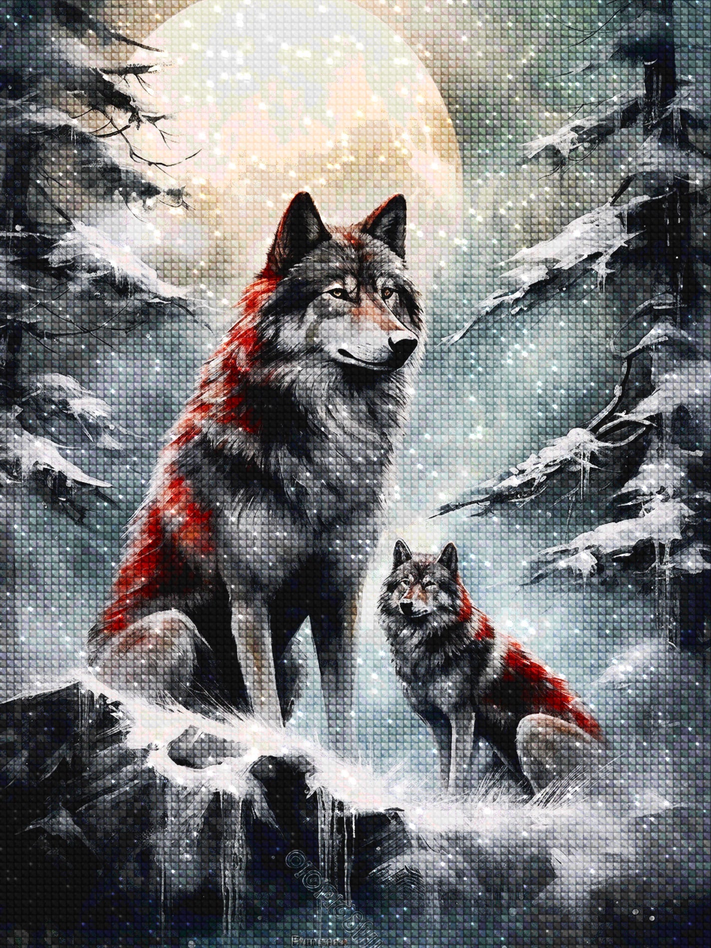Moon Wolf - Diamond Painting Kit - Artslo.com