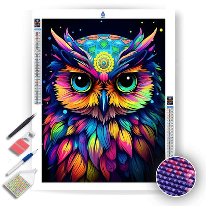 Neon Owl - Diamond Painting Kit - Artslo.com