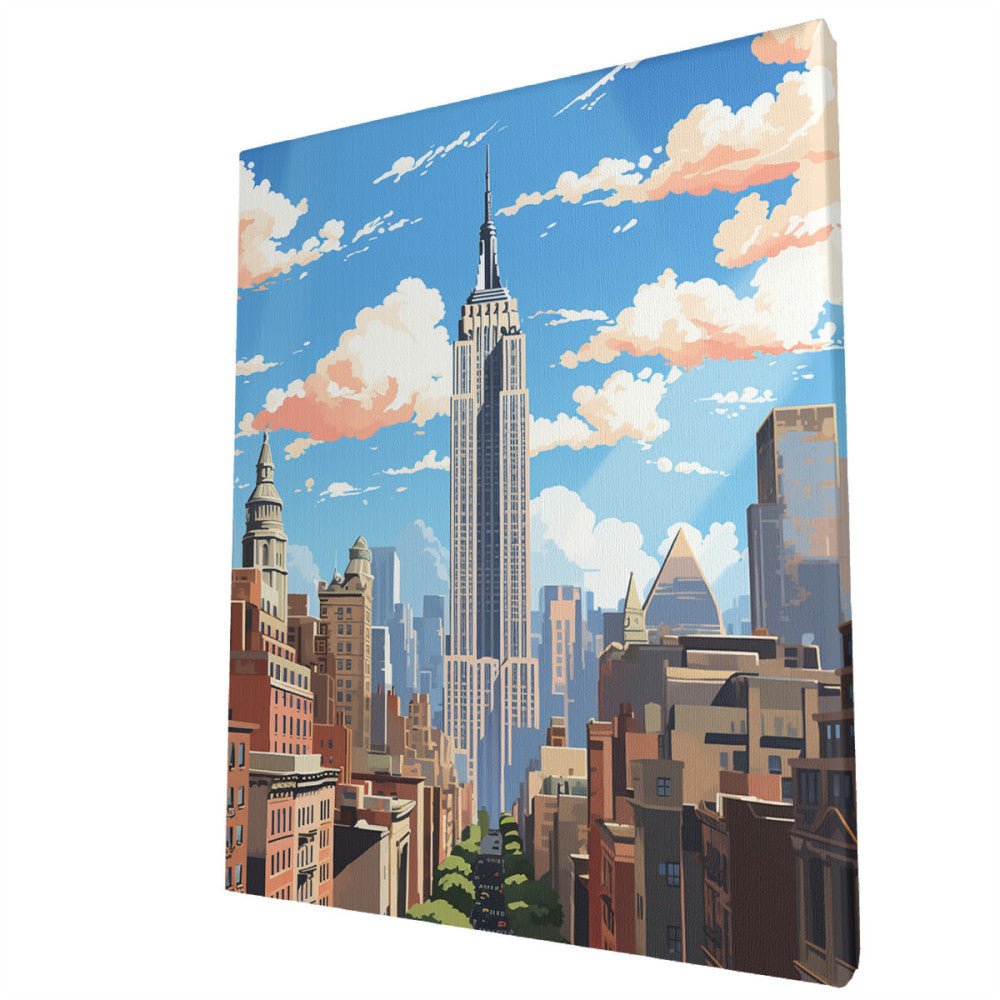 New York Sunny Day, Blue Sky - Paint by Numbers - Artslo.com