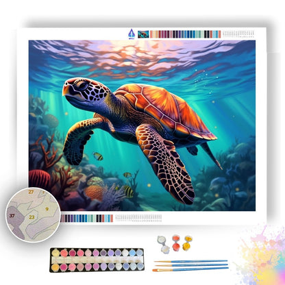 Ocean Turtle - Paint by Numbers - Artslo.com