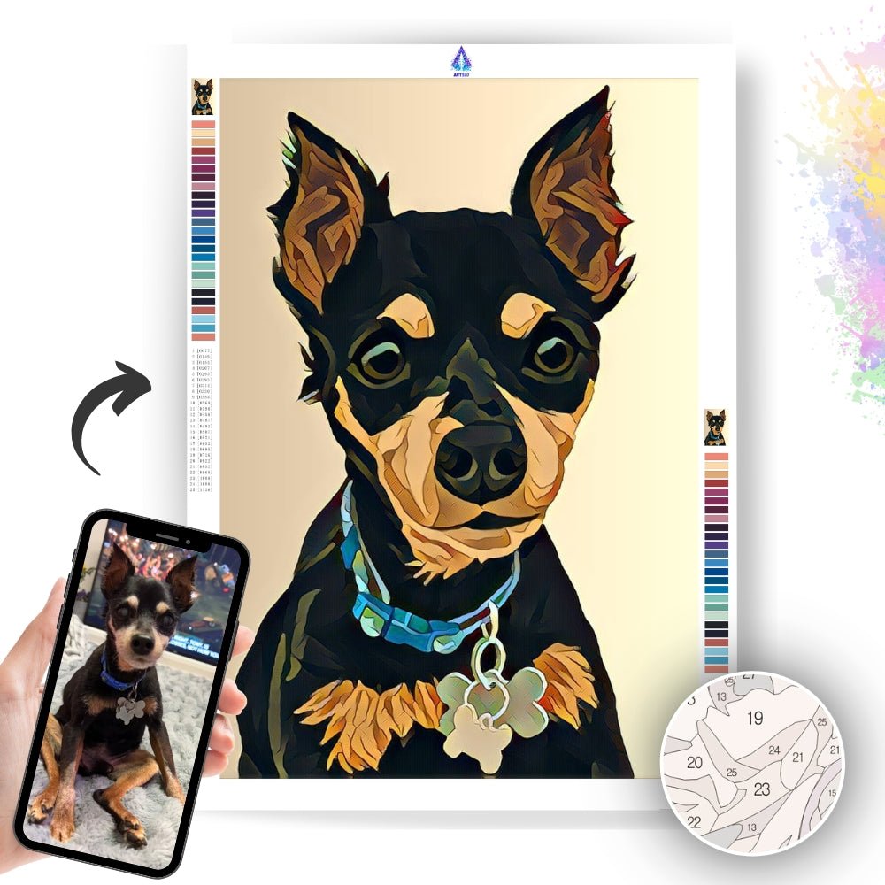 Paint your Dog Portrait with Custom Paint by Numbers Kit - Artslo.com