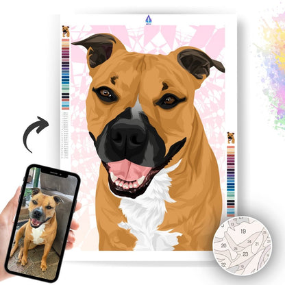 ZMHZMY Paint by Numbers for Kids Ages 8-12 Girls Bull Terrier Dog Dog  Painting by Number for Adults DIY Digital Painting for Beginners Wall Decor